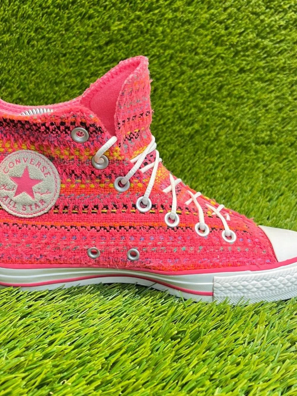 Converse Chuck Taylor All Star Girls Size 5Y Pink White Casual Shoes Sneakers